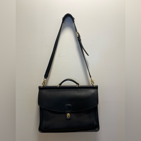 Vintage Coach J7C-5266 Beekman Black Briefcase/Laptop Bag Made in USA Handmade - Picture 2 of 5